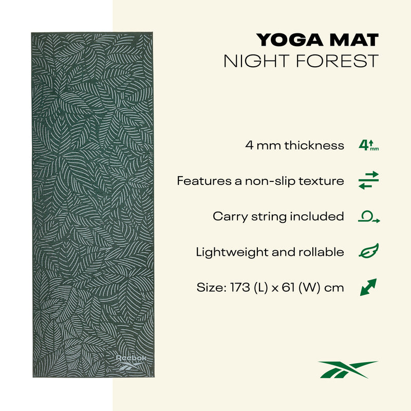 Reebok Yogamåtte - 4mm - Night Forest